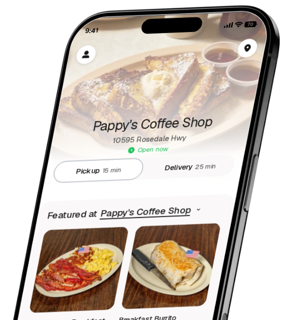Pappy's Coffee Shop app preview