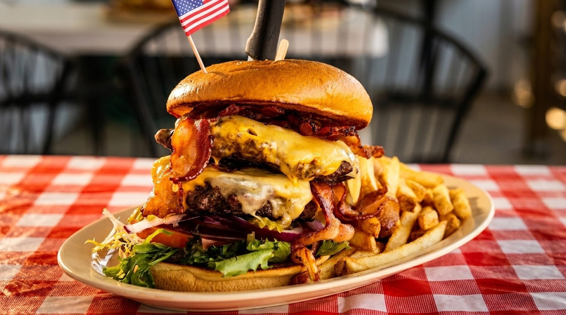 The World Famous Double Bacon Cheddar Burger