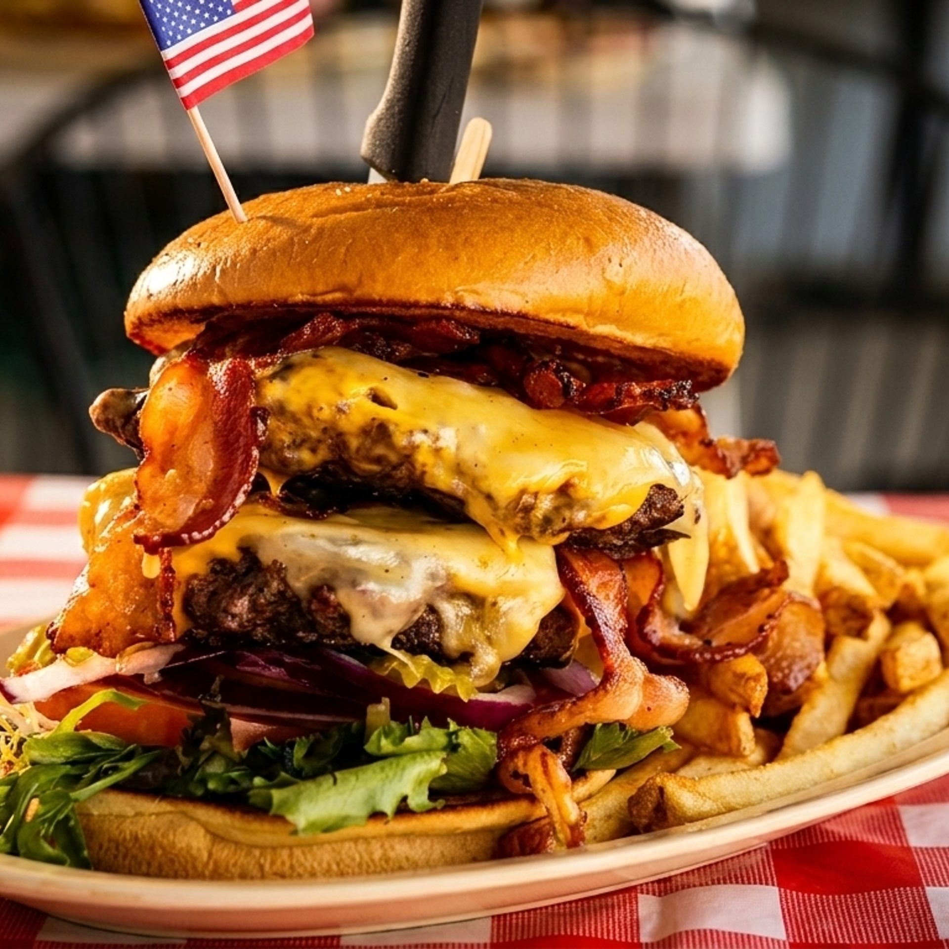 The World Famous Double Bacon Cheddar Burger